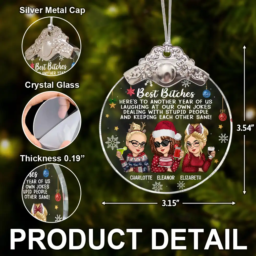 Here's To Another Year Of Us - Personalized Glass Ornament With Silver Cap - Image 5