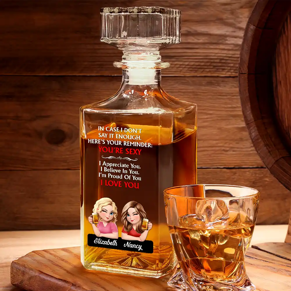Here's Your Reminder - Personalized Square Whiskey Bottle - Image 2