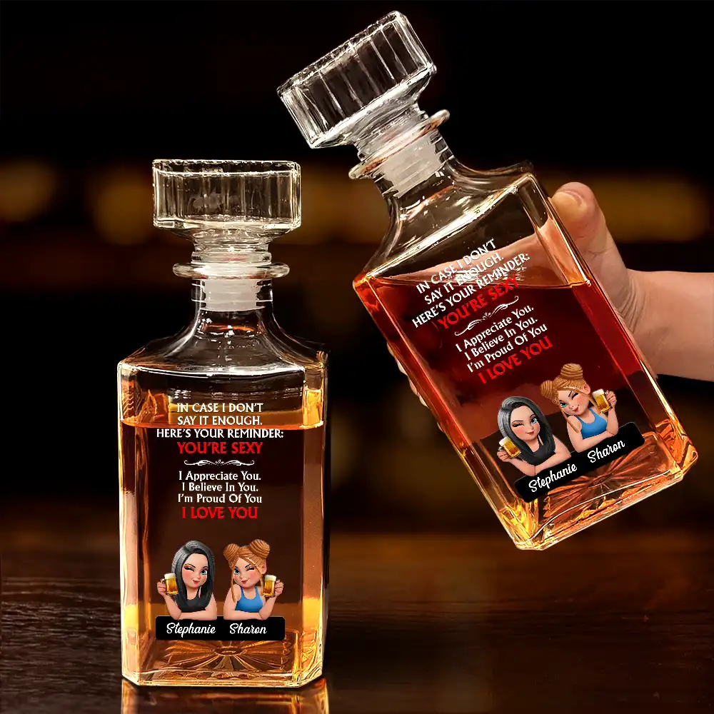 Here's Your Reminder - Personalized Square Whiskey Bottle - Image 4