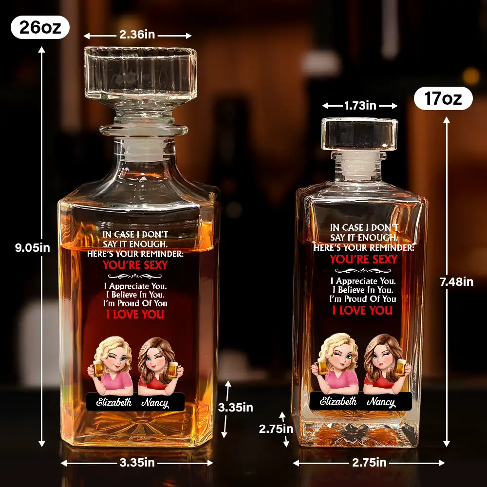 Here's Your Reminder - Personalized Square Whiskey Bottle - Image 5