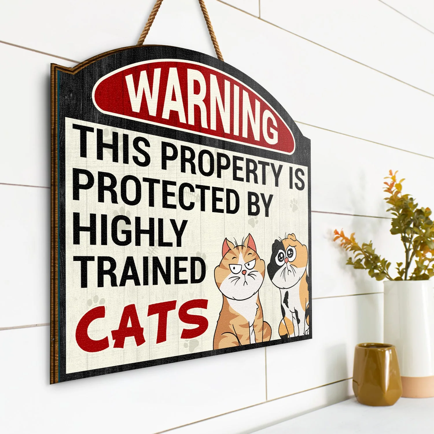 Highly Trained Cat - Gift For Cat Lovers - Personalized Custom Shaped Wood Sign - Image 2