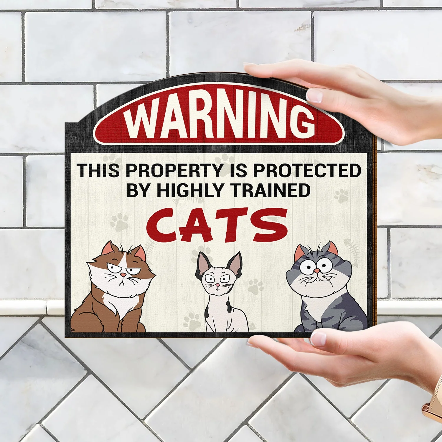 Highly Trained Cat - Gift For Cat Lovers - Personalized Custom Shaped Wood Sign - Image 4