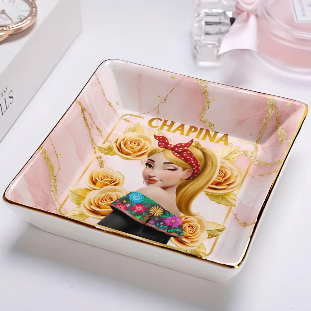 Hispanic Woman Latinos - Personalized Ring Dish - Image 2