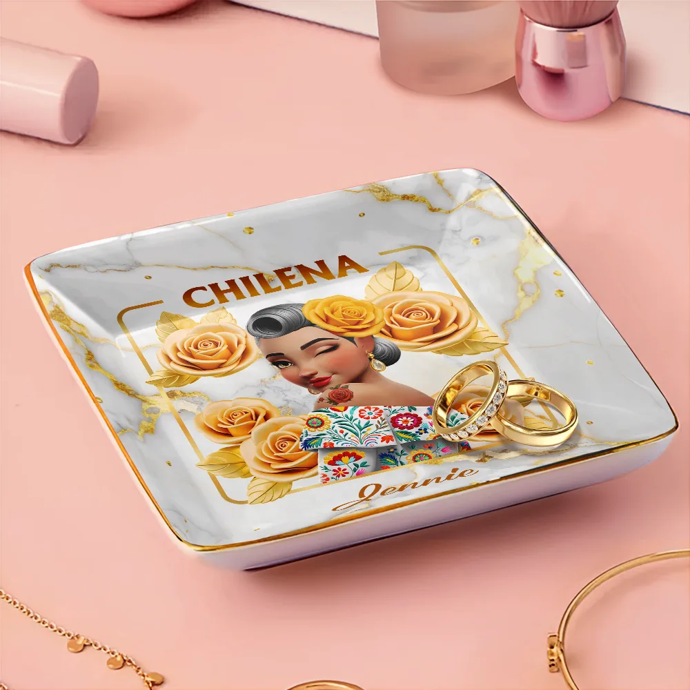 Hispanic Woman Latinos - Personalized Ring Dish - Image 3