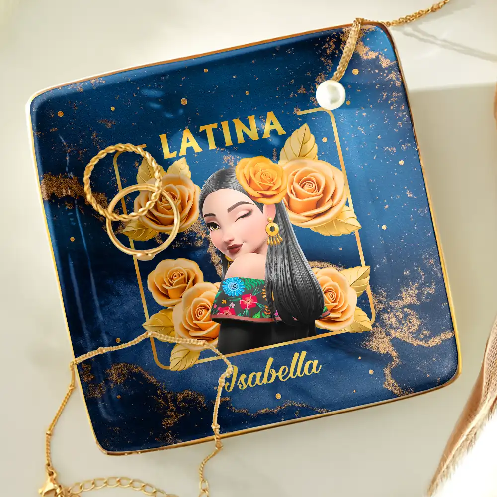Hispanic Woman Latinos - Personalized Ring Dish - Image 4
