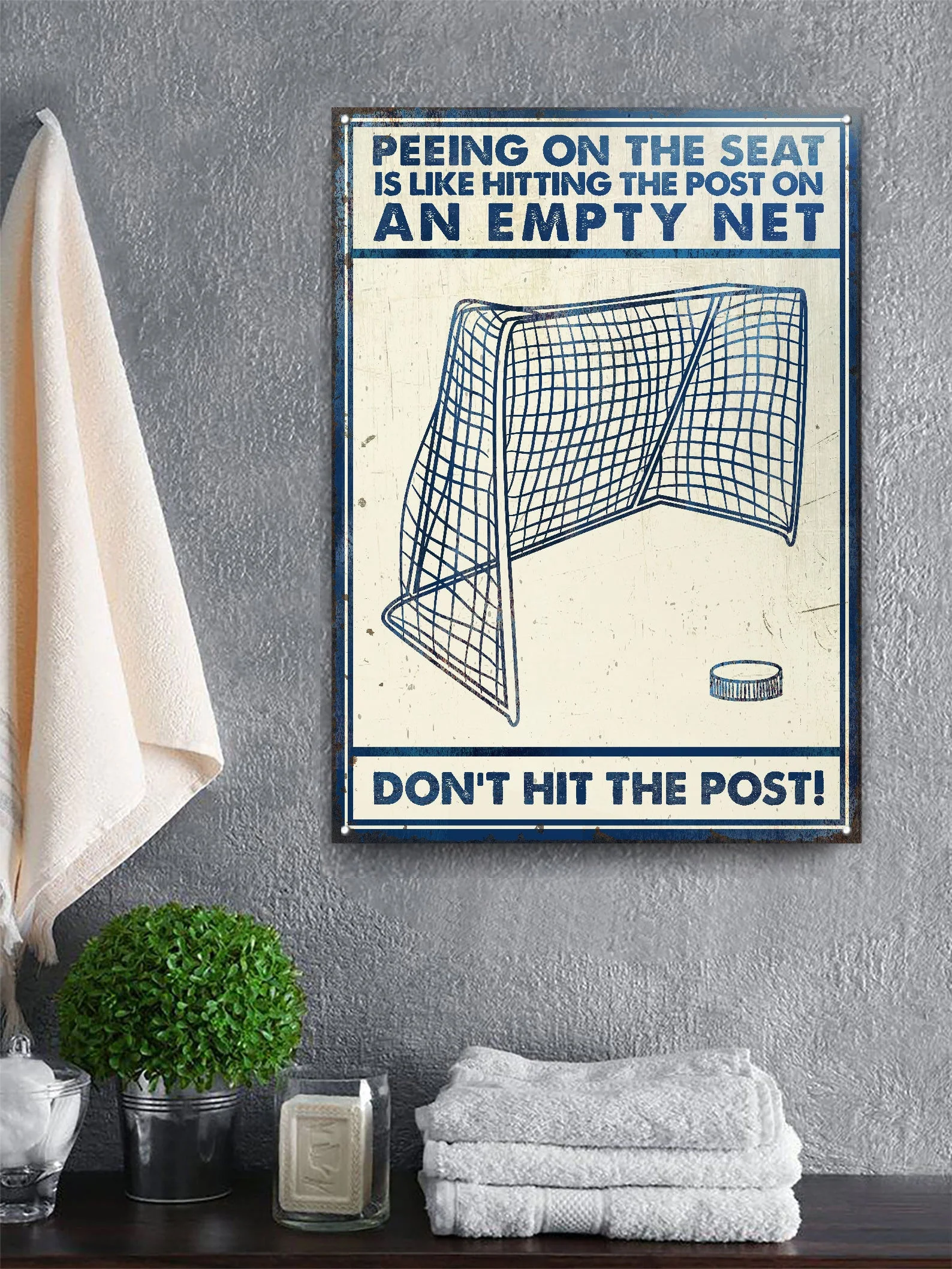 Hockey Don't Hit The Post Customized Classic Metal Signs - Image 4