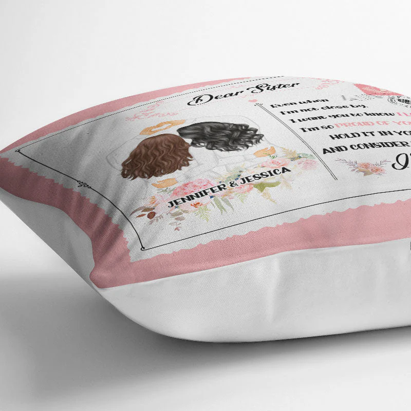Hold It In Your Arms - Gift For Sisters - Personalized Custom Pillow - Image 3