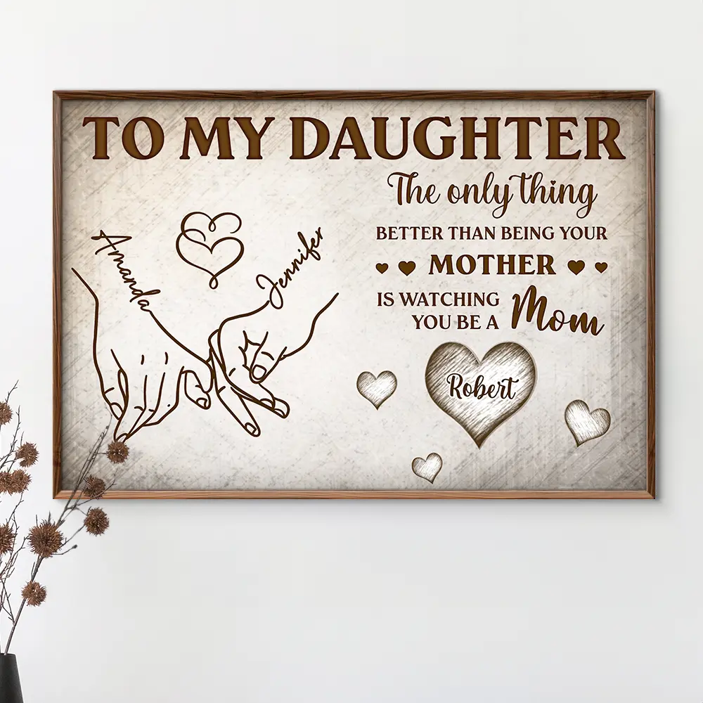 Holding Hand To My Daughter - Personalized Poster - Image 3