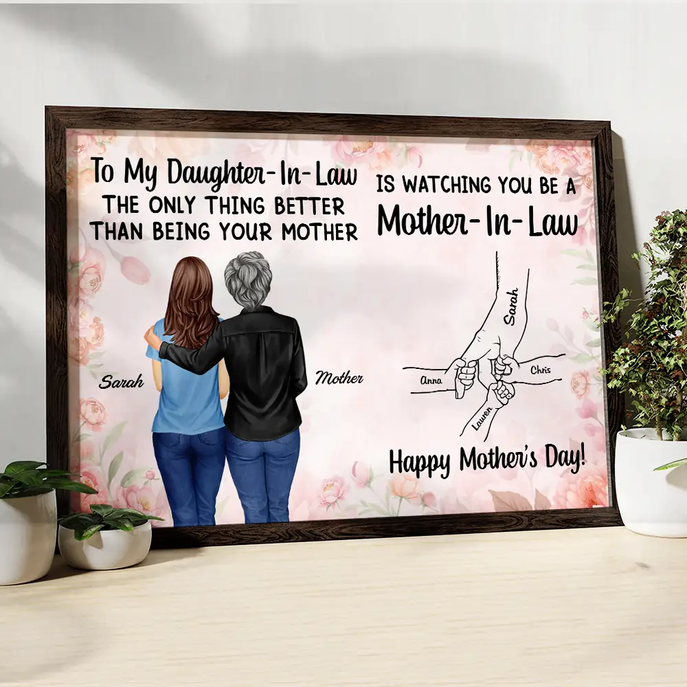 Holding Hand Watching You Be A Mom - Personalized Poster - Image 4