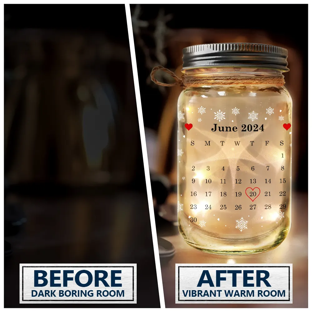 Holding Hands First Christmas Couple - Personalized Mason Jar Light - Image 4