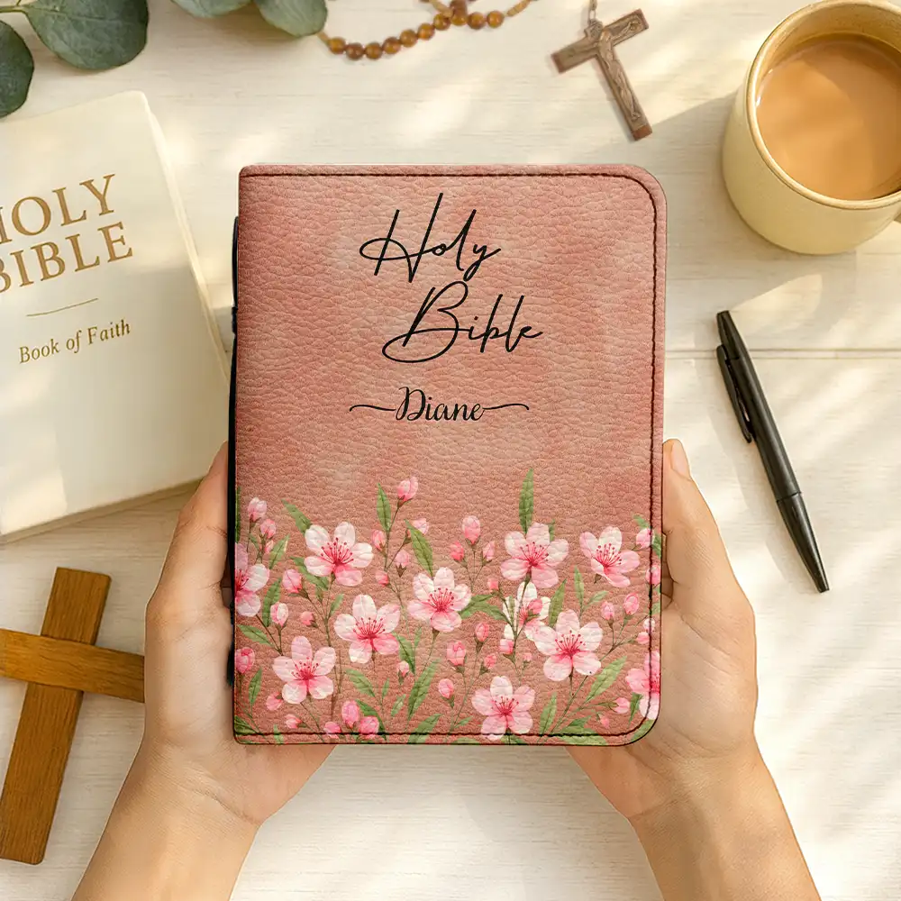 Holy Bible With Birth Month Flower Garden - Personalized Bible Cover - Image 2
