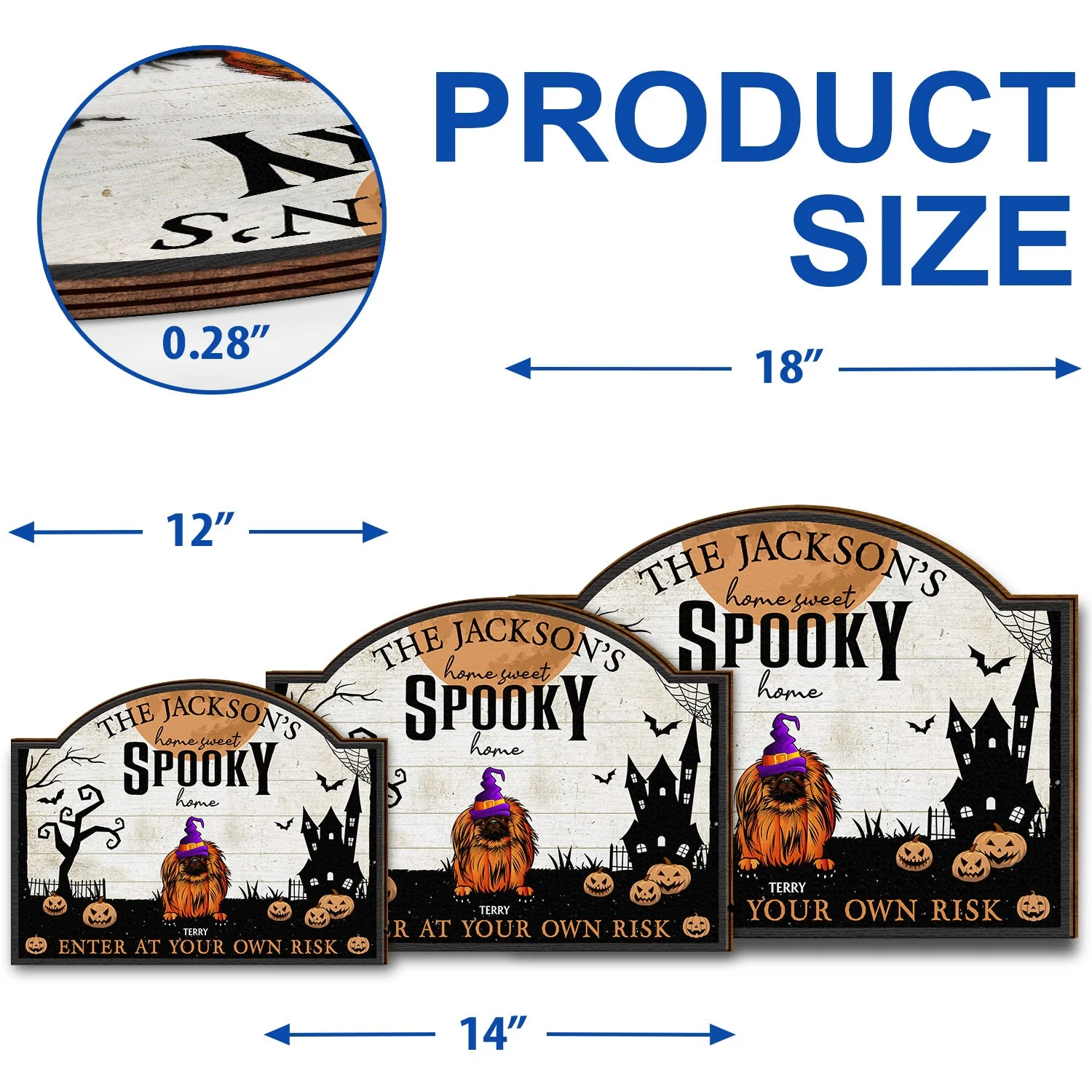Home Haunted Home Enter At Your Own Risk - Halloween, Birthday, Home Warming, Funny Gift For Dog Lovers, Cat Lovers - Personalized Custom Shaped Wood Sign - Image 5