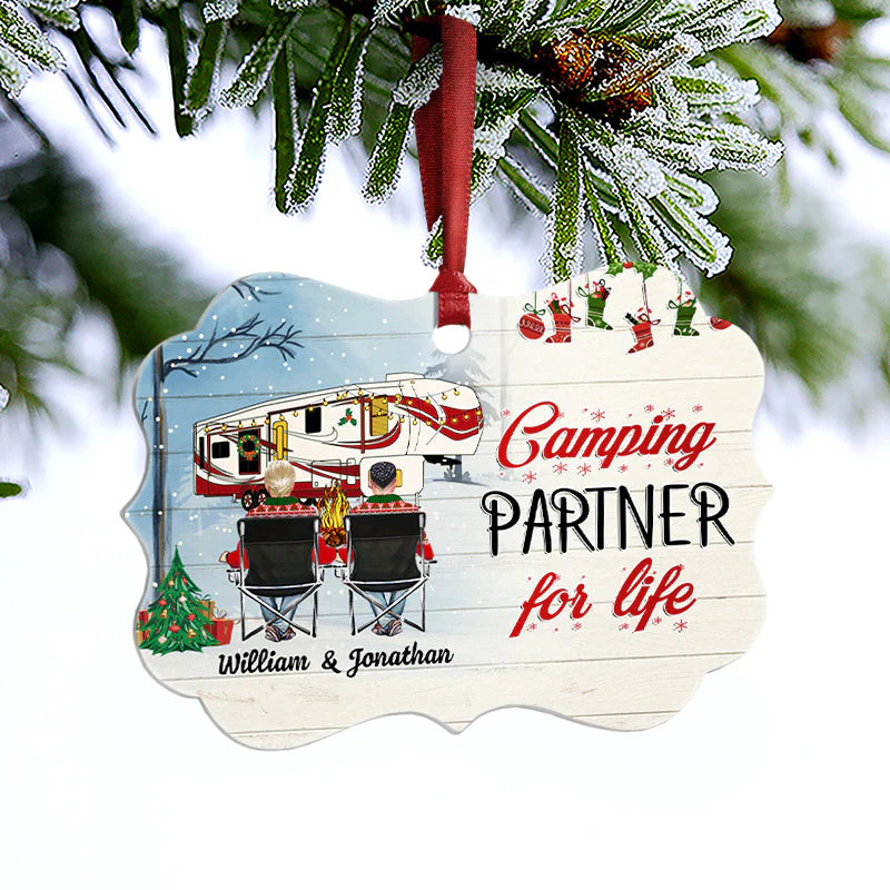 Home Is Where - Gift For Camping Lovers - Personalized Custom Wooden Ornament, Aluminum Ornament - Image 6