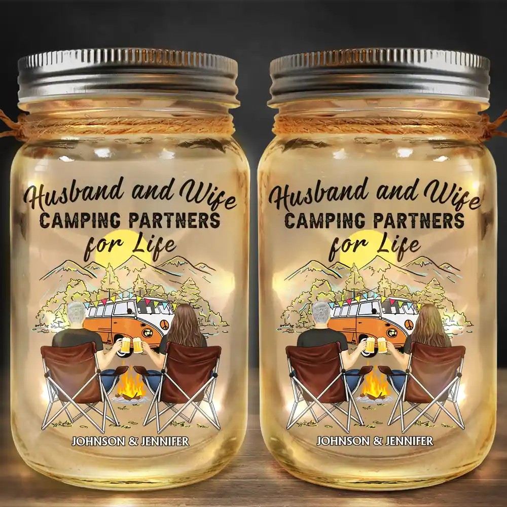 Home Is Where We Park It Camping - Personalized Mason Jar Light - Image 2