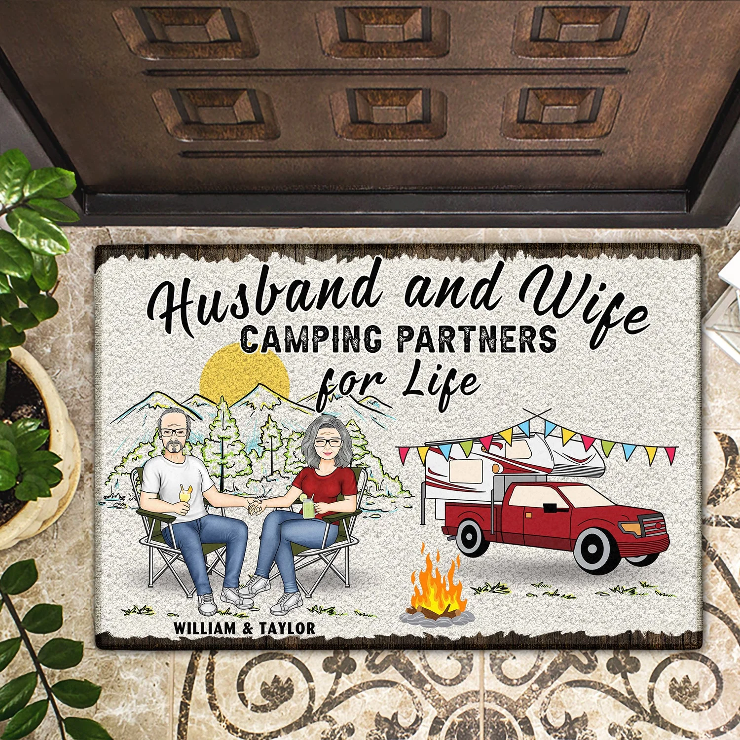 Home Is Where We Park It Family - Gift For Couple - Personalized Doormat - Image 2