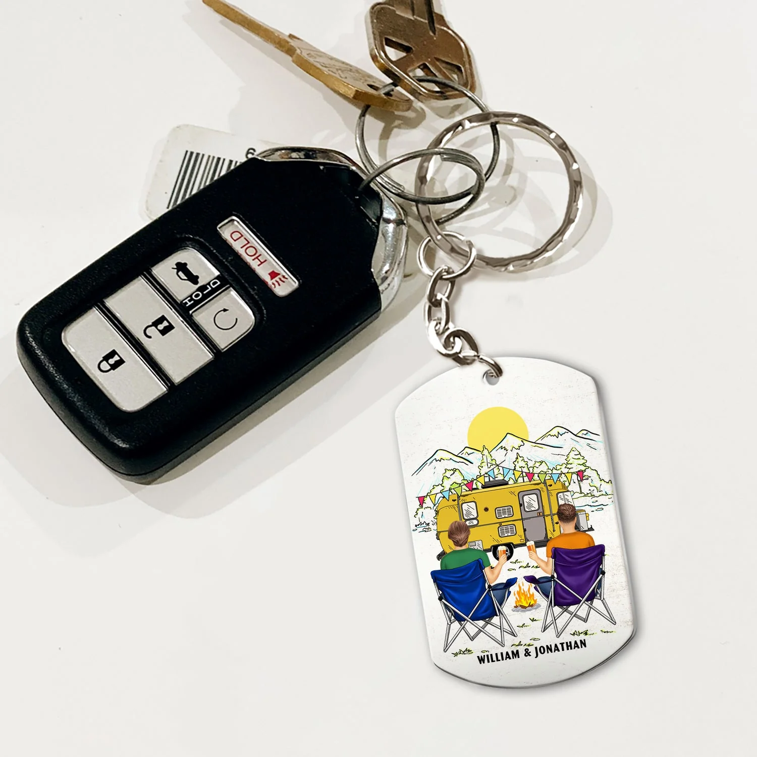 Home Is Where We Park It - Gift For Camping Lovers - Personalized Aluminum Keychain - Image 4