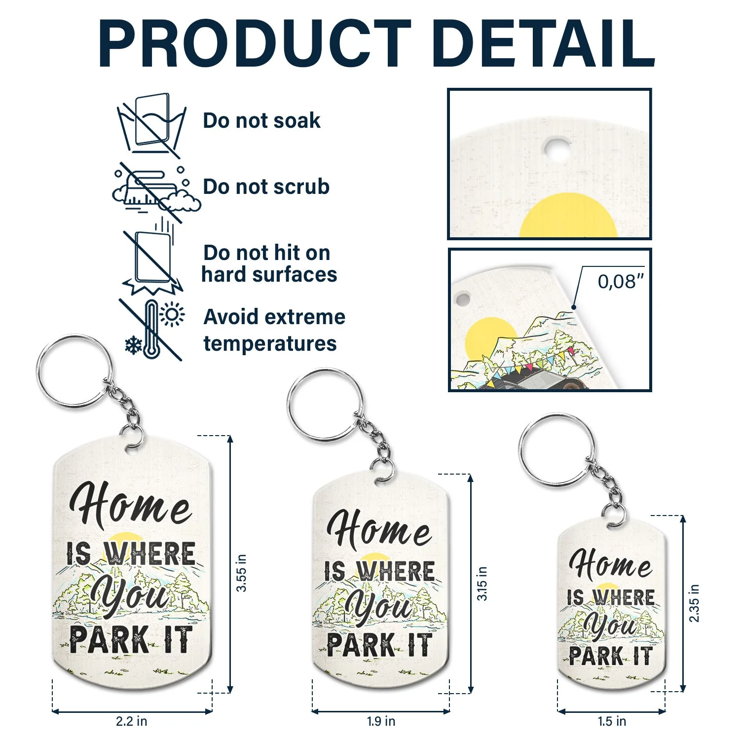 Home Is Where We Park It - Gift For Camping Lovers - Personalized Aluminum Keychain - Image 5