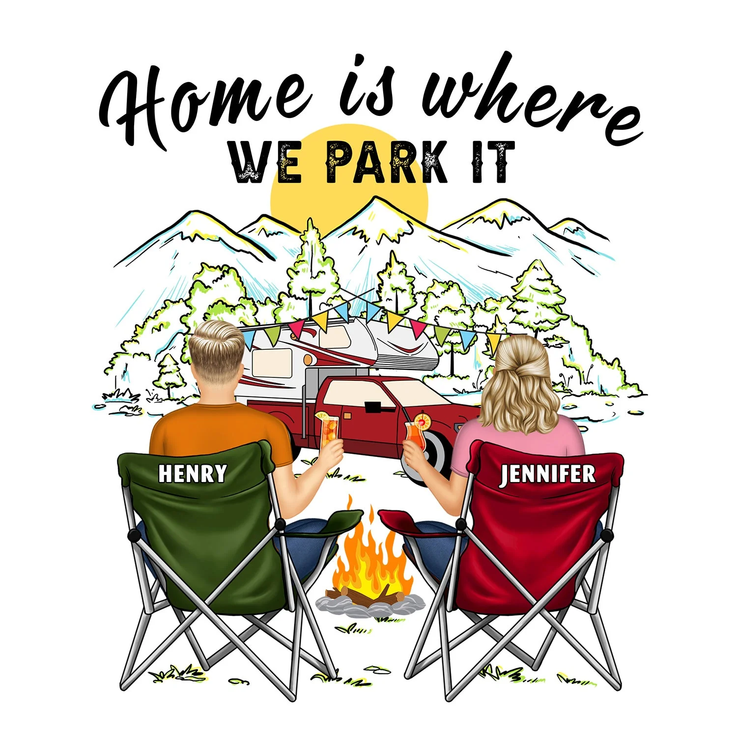 Home Is Where We Park It - Gift For Camping Lovers - Personalized Camping Decal, Decor Decal - Image 2