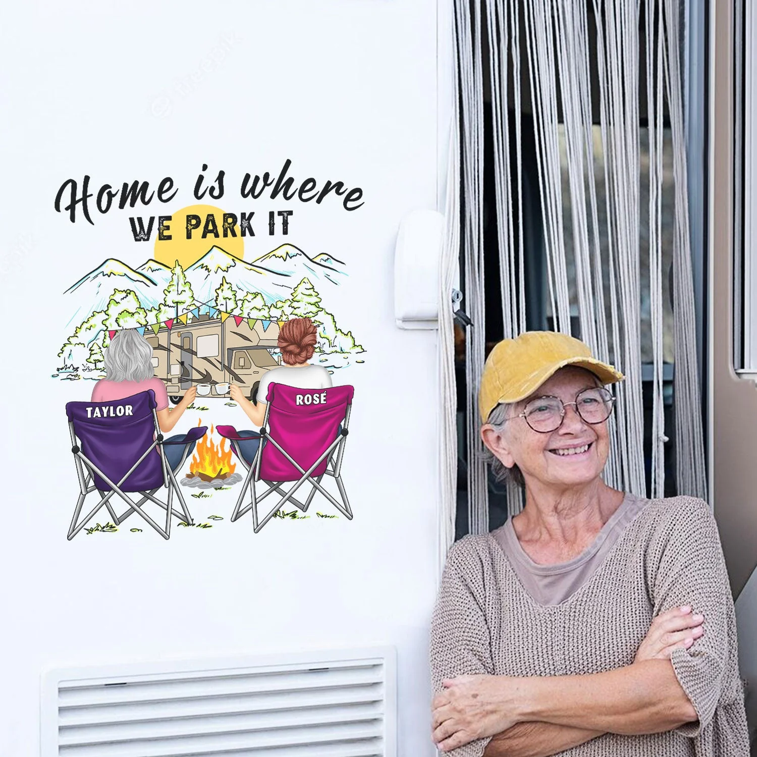 Home Is Where We Park It - Gift For Camping Lovers - Personalized Camping Decal, Decor Decal - Image 5