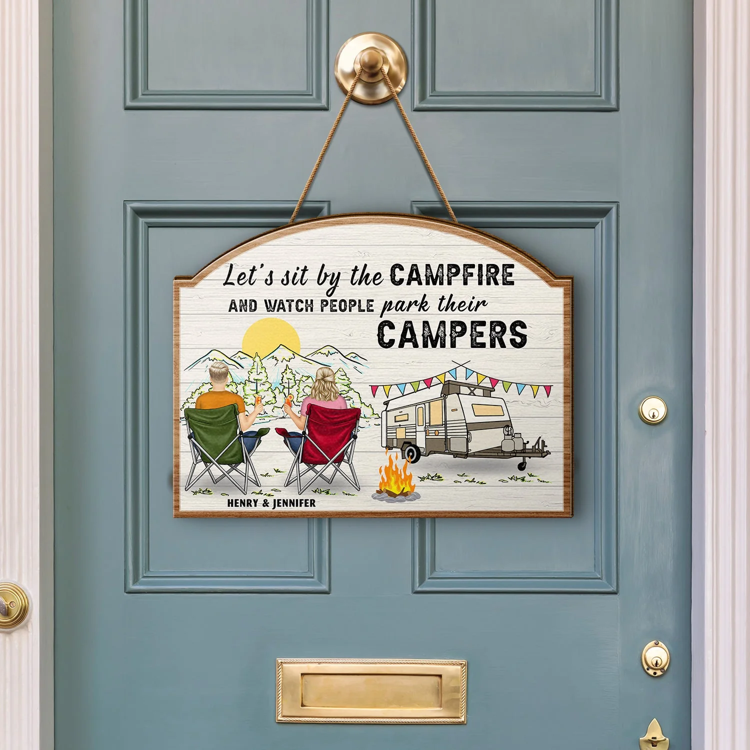 Home Is Where We Park It - Gift For Camping Lovers - Personalized Custom Shaped Wood Sign - Image 3