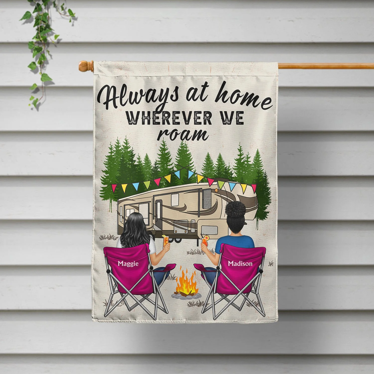 Home Is Where We Park It - Gift For Camping Lovers - Personalized Flag - Image 2