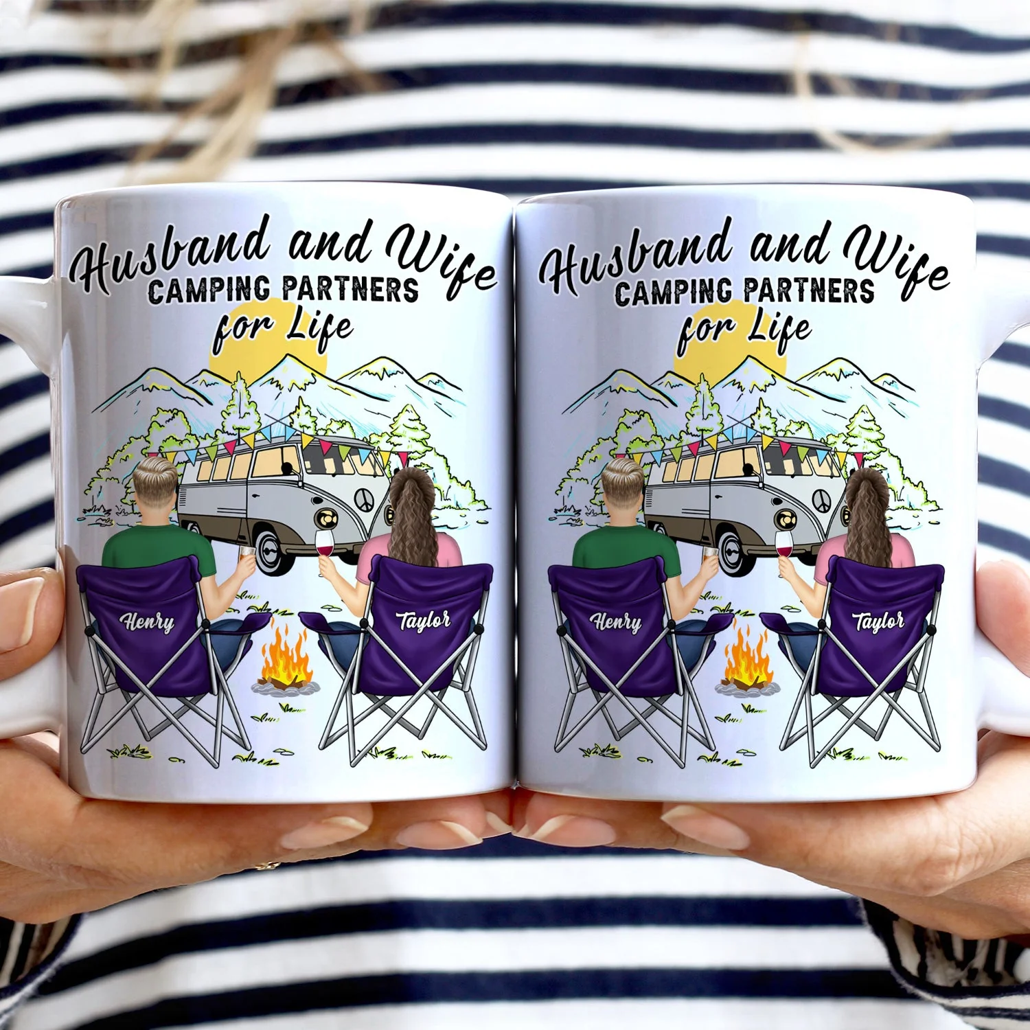 Home Is Where We Park It - Gift For Camping Lovers - Personalized White Edge-to-Edge Mug - Image 2