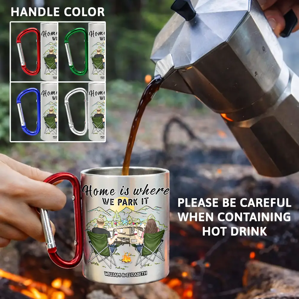 Home Is Where We Park It - Personalized Carabiner Mug - Image 3