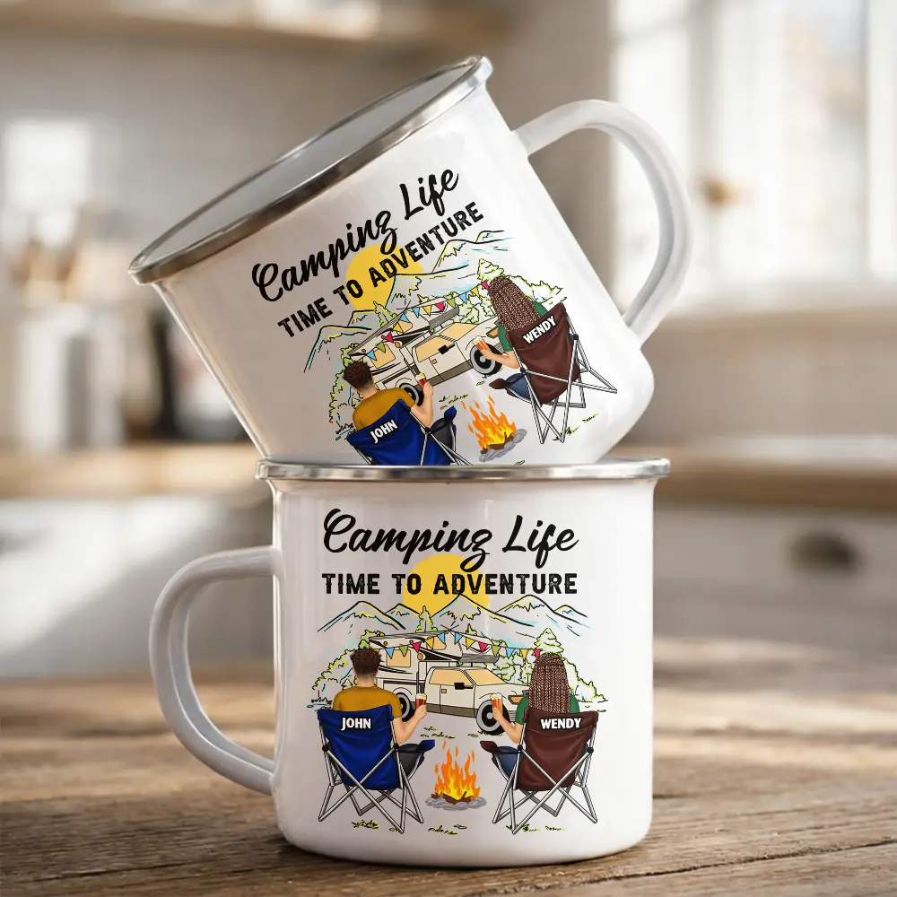 Home Is Where We Park It - Personalized Enamel Mug - Image 2