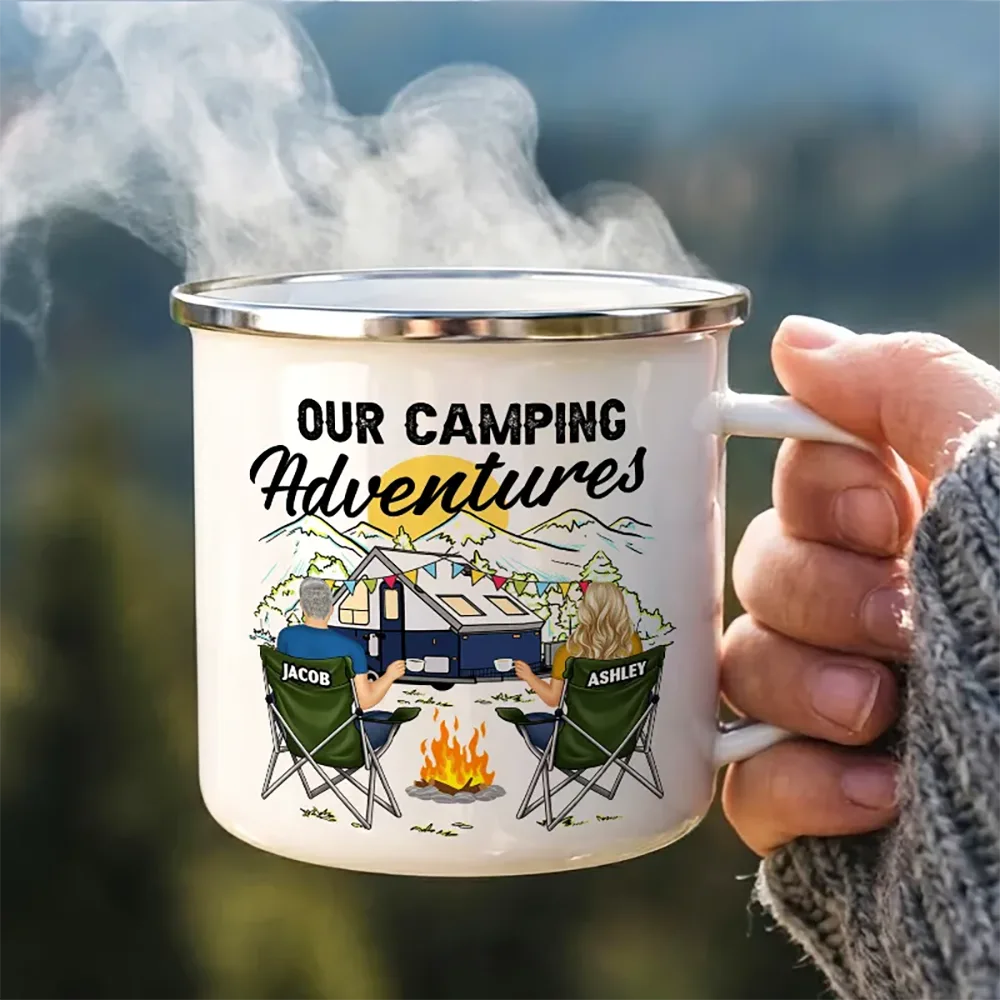 Home Is Where We Park It - Personalized Enamel Mug - Image 3