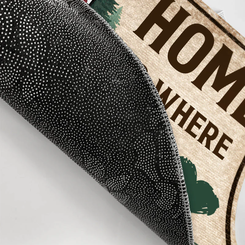 Home Is Where You Park It - Gift For Camping Couples - Personalized Custom Doormat - Image 3
