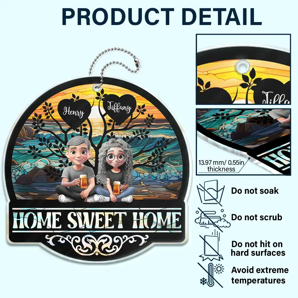 Home Sweet Home Family - Personalized Acrylic Car Hanger - Image 5