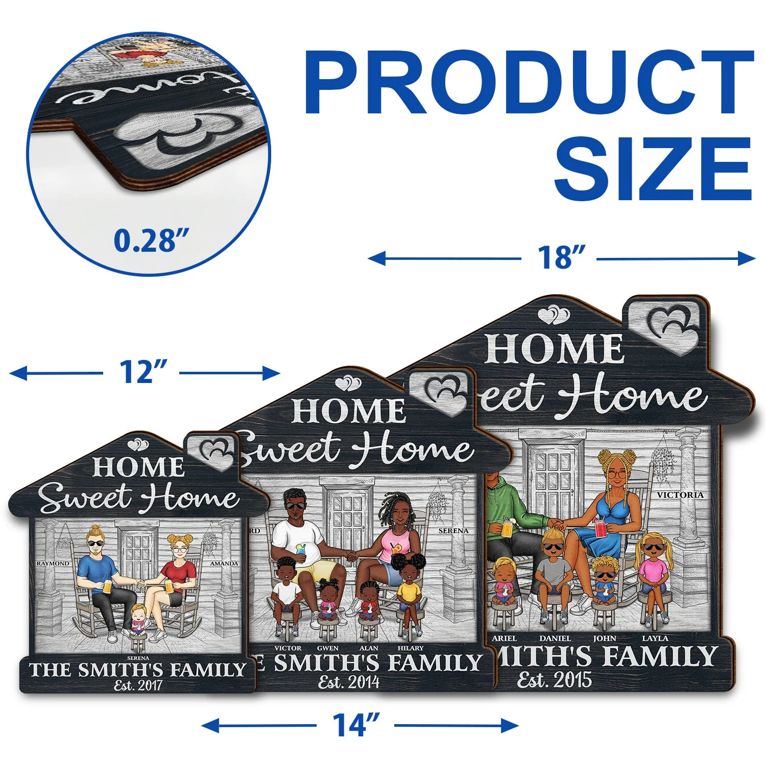 Home Sweet Home - Outdoor, Home Decor Gift For Family, Husband, Wife, Couple - Personalized Custom Shaped Wood Sign - Image 5