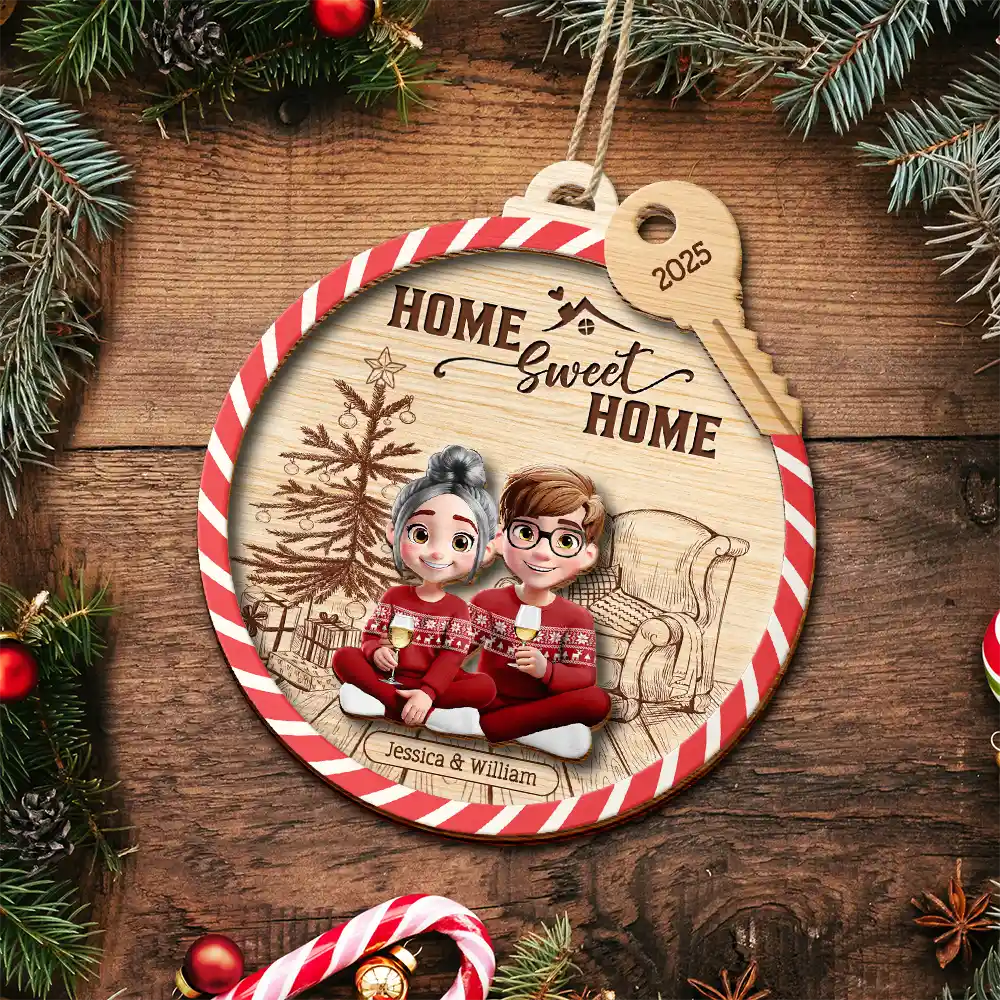 Home Sweet Home - Personalized 2-Layered Wooden Ornament - Image 4