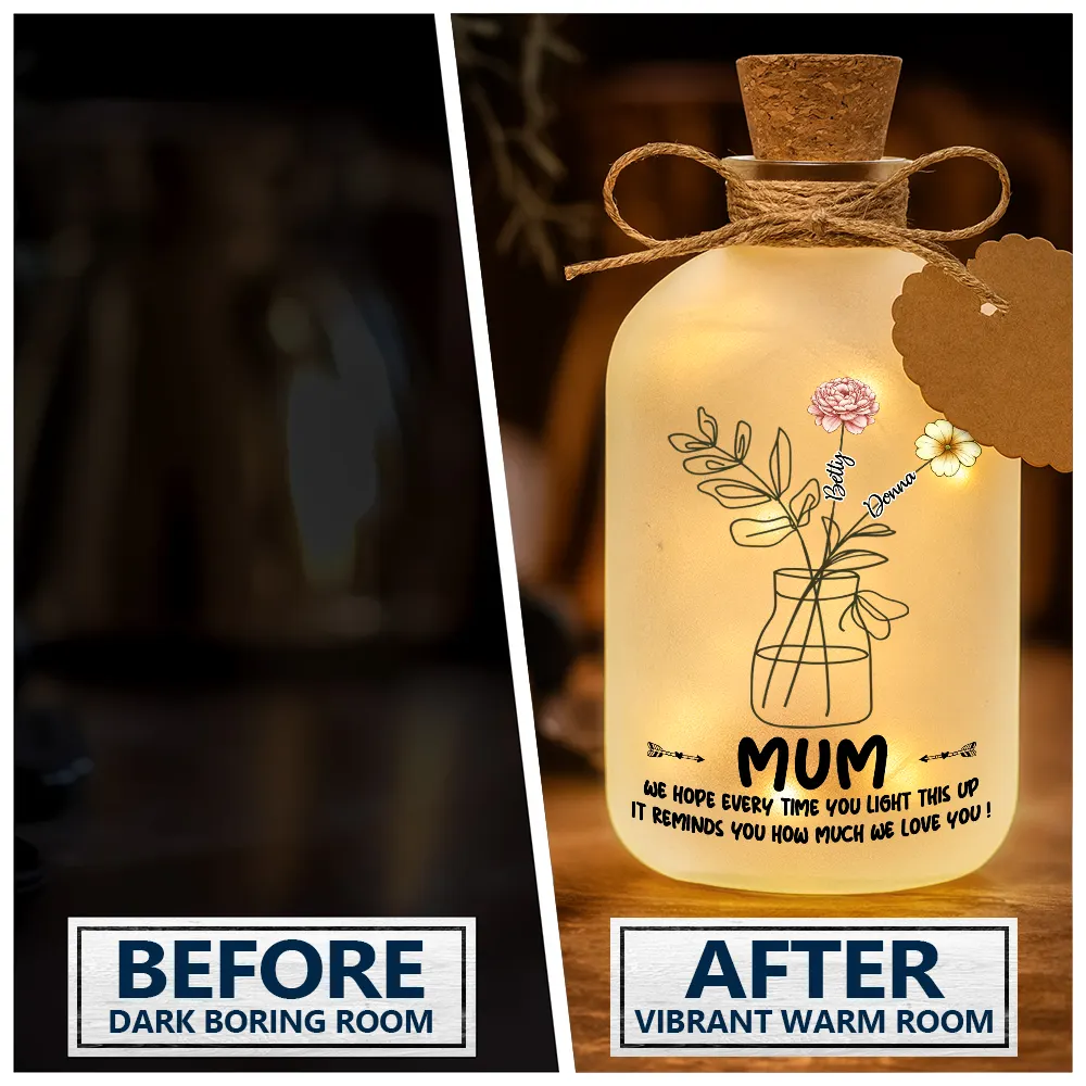 Hope Everytime You Light This Up Mom - Personalized Short Bottle Light - Image 2