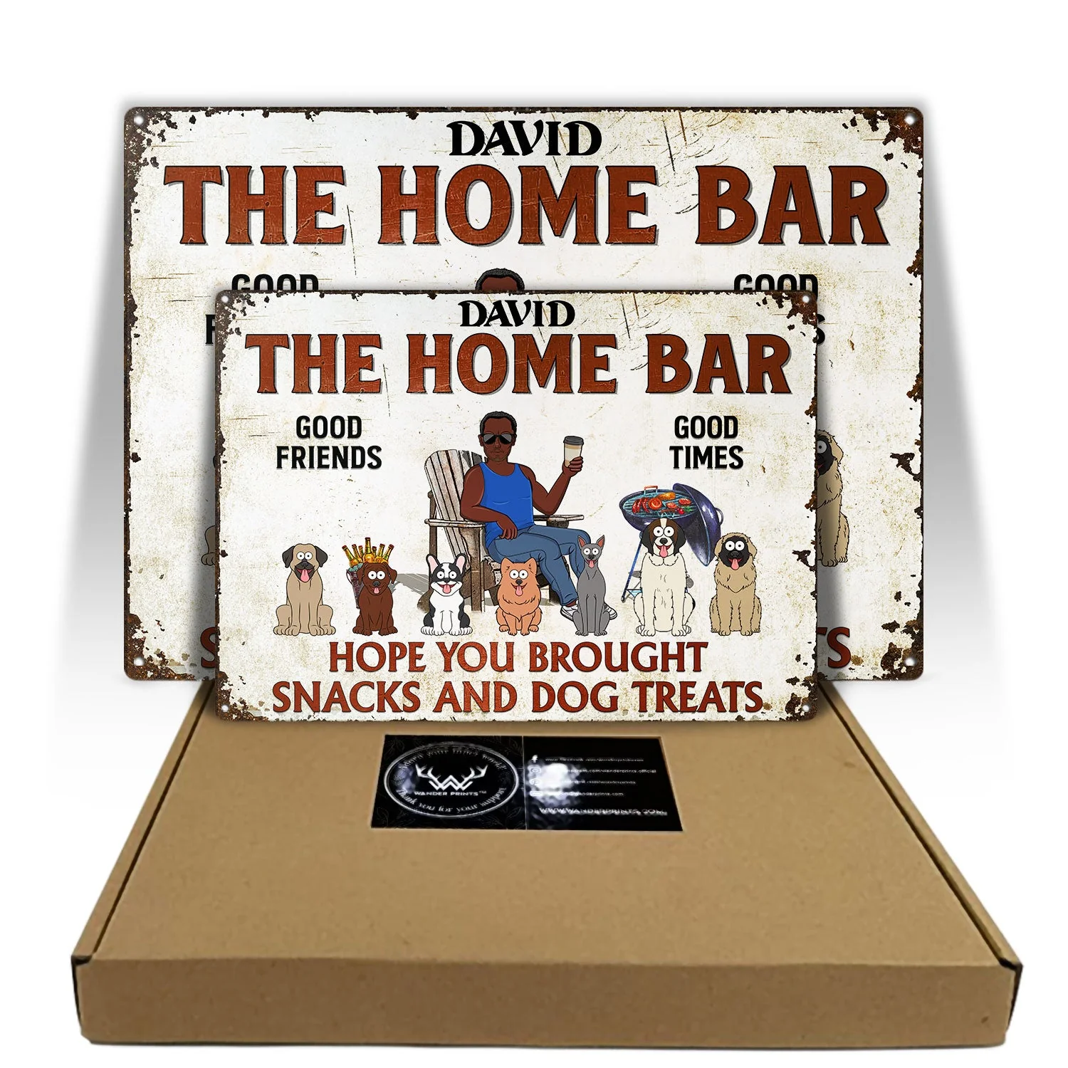 Hope You Brought Alcohol And Dog Treats Couples Funny Cartoon Dog - Backyard Sign - Personalized Classic Metal Signs - Image 5