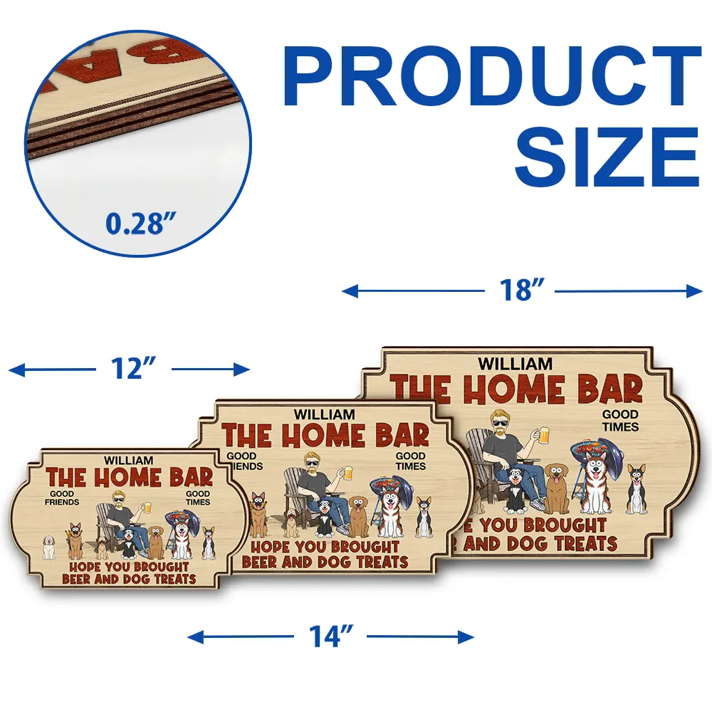 Hope You Brought Alcohol And Dog Treats Couples Funny Cartoon Dog - Personalized Custom Shaped Wood Sign - Image 5