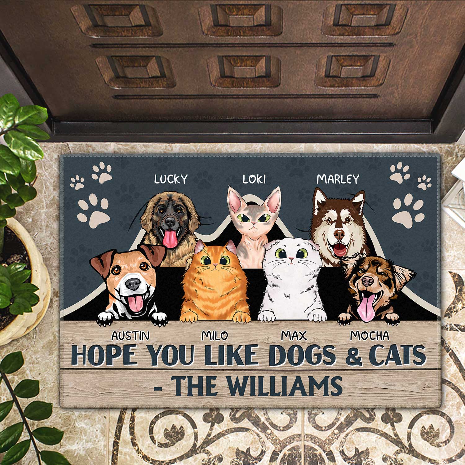 Hope You Like Dogs & Cats - Funny, Home Decor Gift For Dog Lovers, Cat Lovers - Personalized Custom Doormat - Image 2