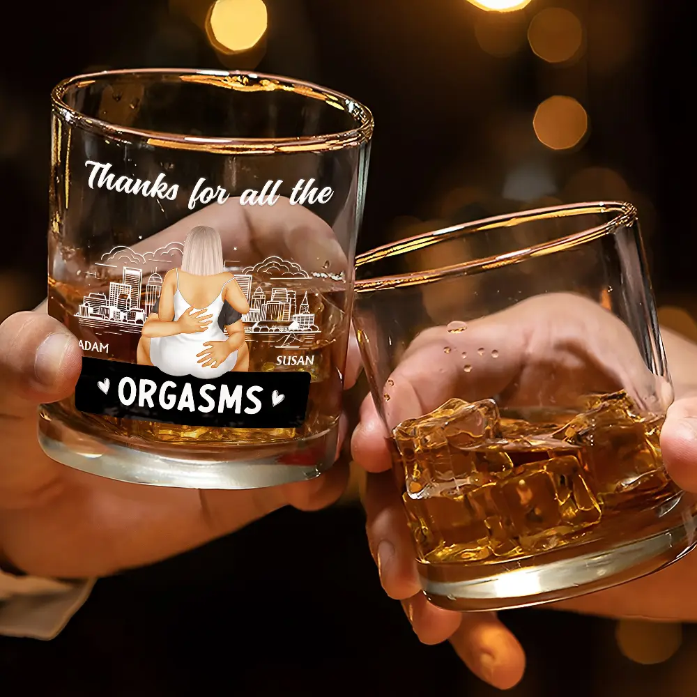 Hot Couple I Love Your Willy And You - Personalized Whiskey Glass - Image 3