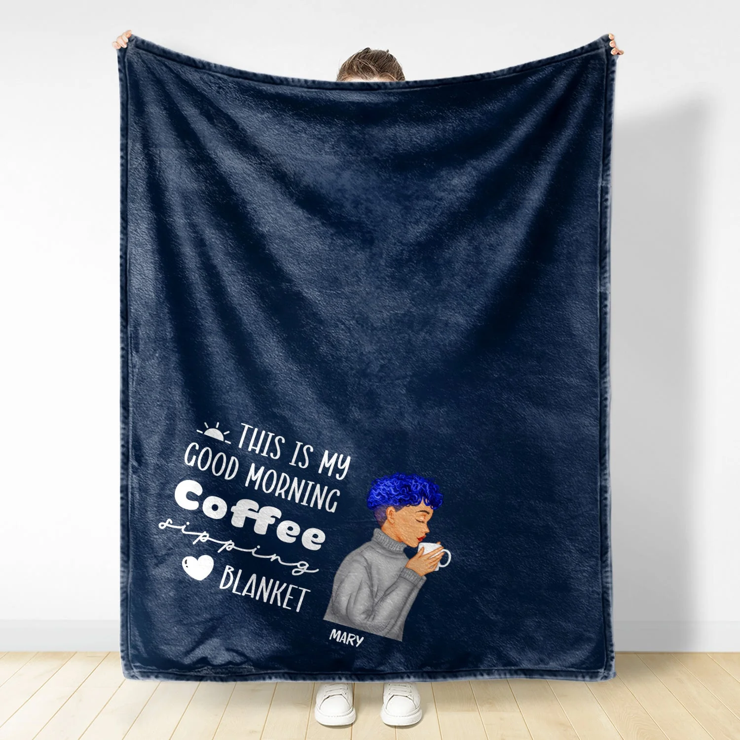 Hot Tea Sipping - Gift For Yourself, Gift For Women - Personalized Fleece Blanket - Image 2