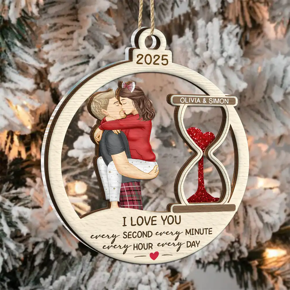 Hourglass Every Second Every Minute - Personalized 2-Layered Mix Ornament - Image 3