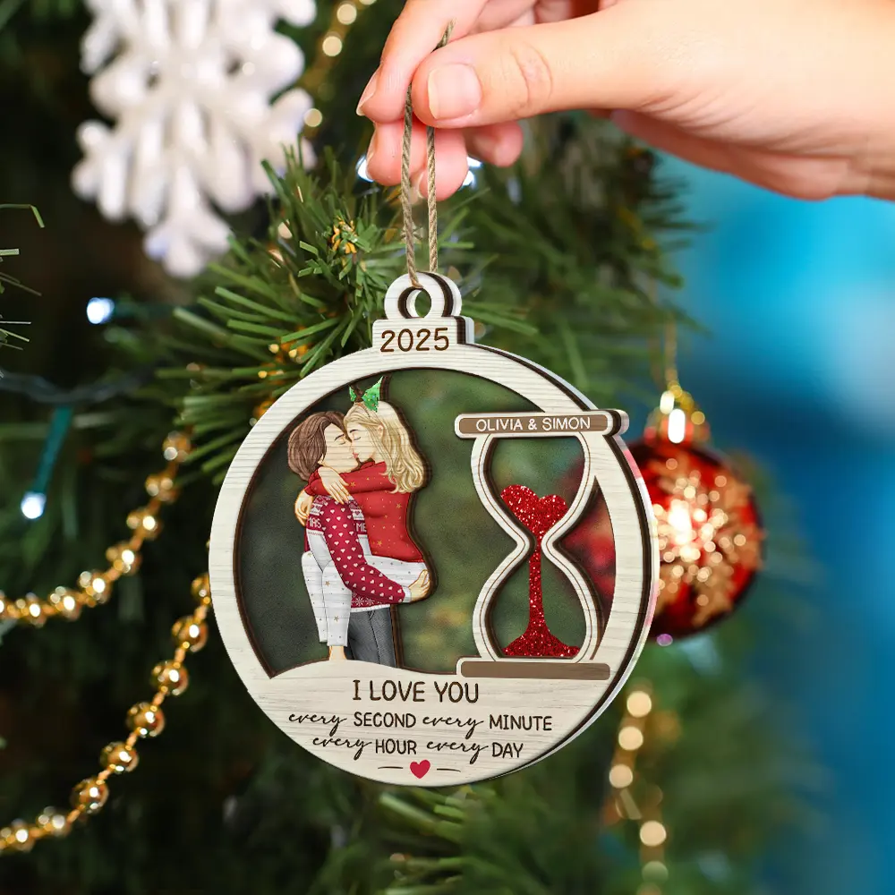 Hourglass Every Second Every Minute - Personalized 2-Layered Mix Ornament - Image 4