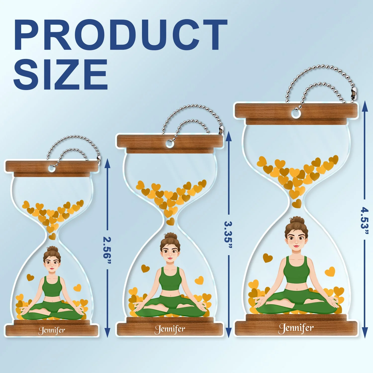 Hourglass - Gift For Yoga Lovers - Personalized Acrylic Car Hanger - Image 4