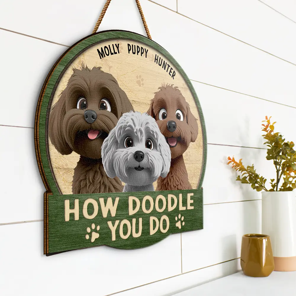 How Doodle You Do - Personalized Custom Shaped Wood Sign - Image 2
