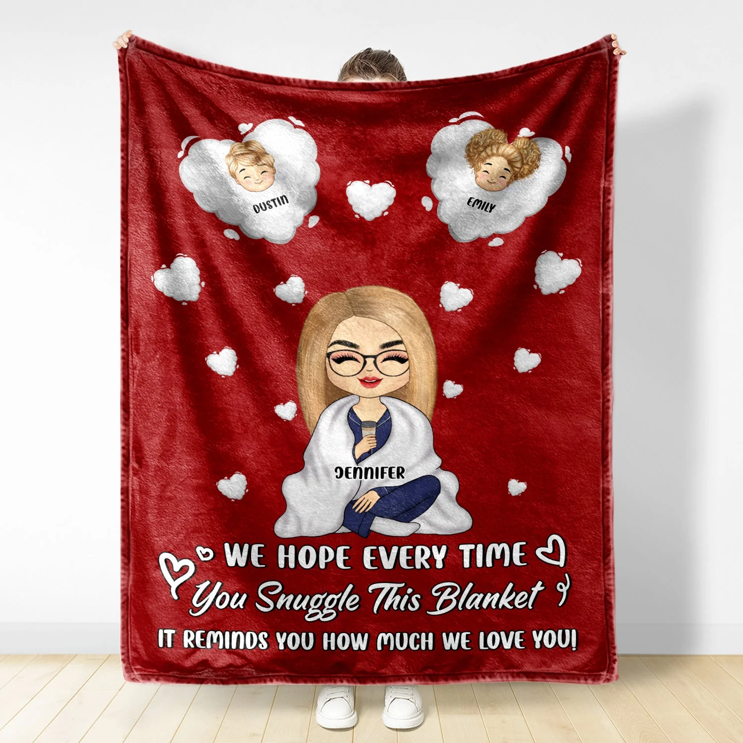 How Much We Love You - Gift For Mother - Personalized Custom Fleece Blanket - Image 2