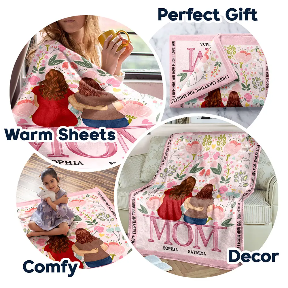 How Much We Love You - Gift For Mother - Personalized Fleece Blanket - Image 7