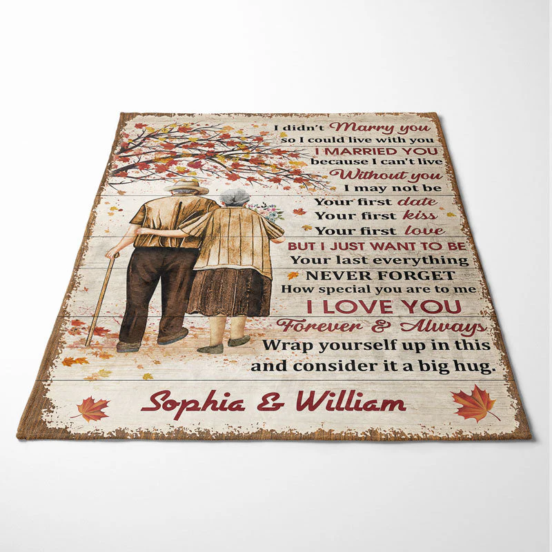 How Special You Are Family Old Couple Husband Wife Fall Leaves - Couple Gift - Personalized Custom Blanket - Image 4