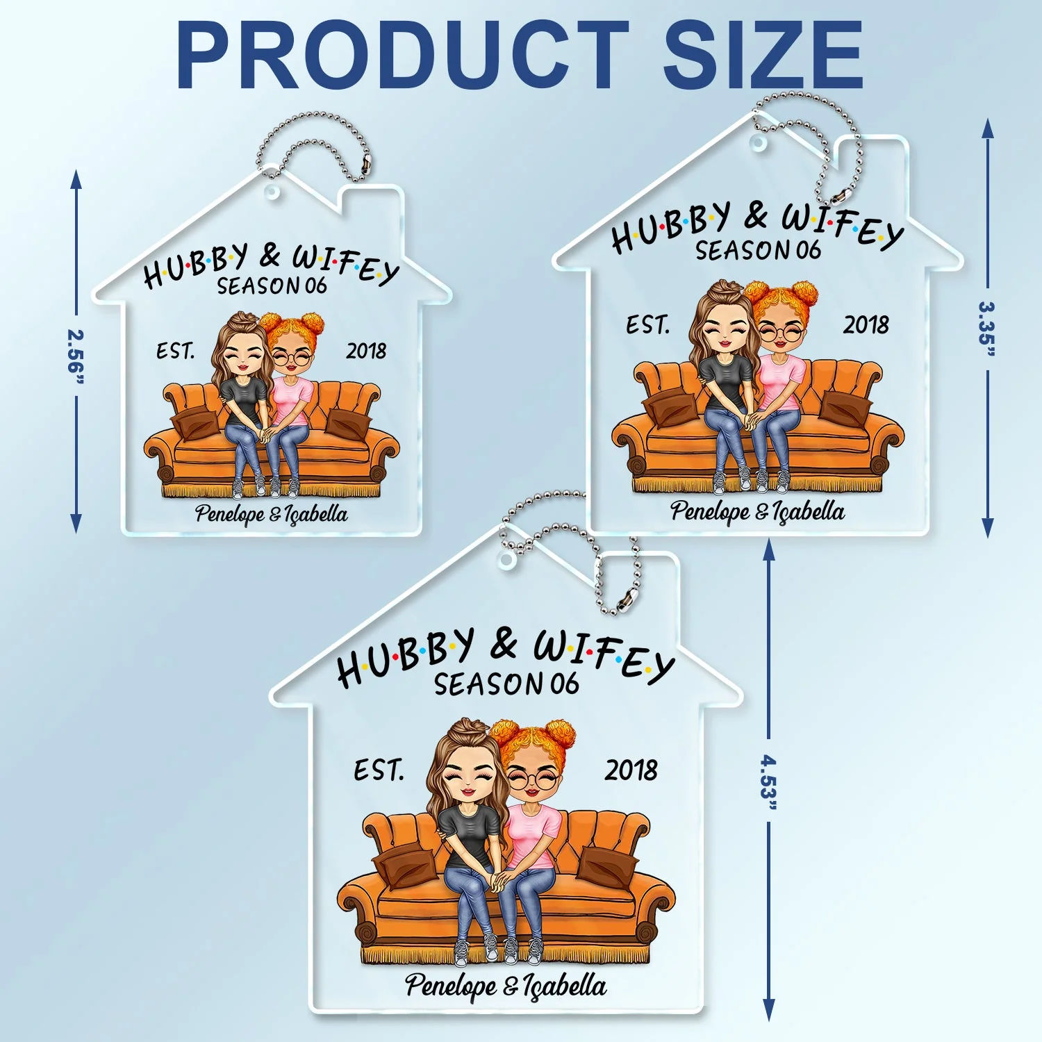 Hubby And Wifey Seasons - Birthday, Anniversary Gift For Spouse, Lover, Husband, Wife, Boyfriend, Girlfriend, Couple - Personalized Acrylic Car Hanger - Image 4