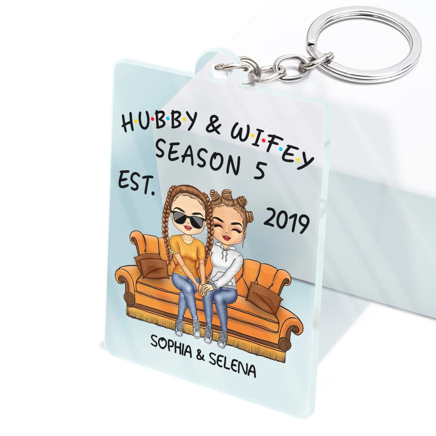 Hubby And Wifey Seasons - Birthday, Anniversary Gift For Spouse, Lover, Husband, Wife, Boyfriend, Girlfriend, Couple - Personalized Custom Acrylic Keychain - Image 2