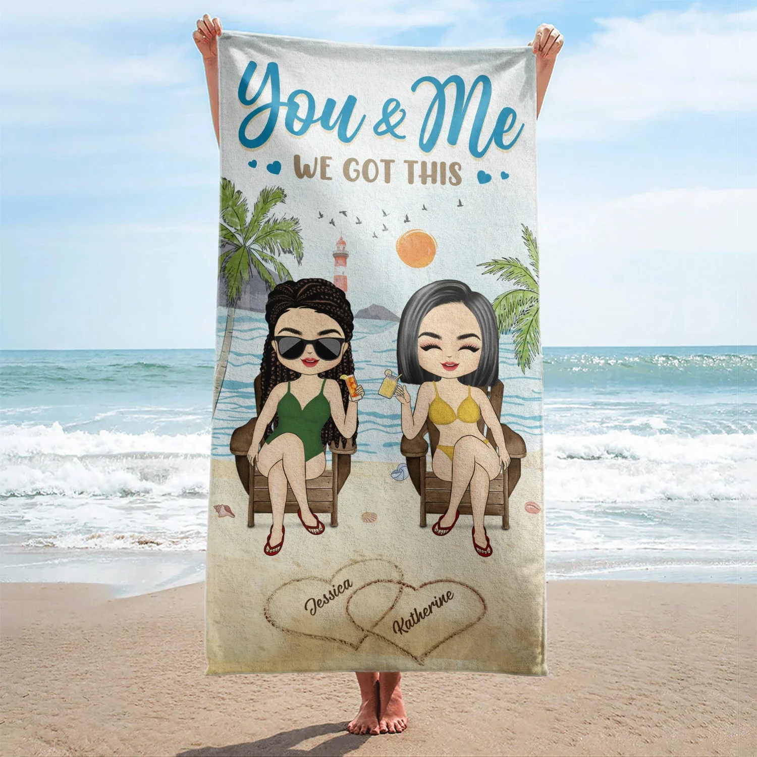 Hubby Wifey Season - Gift For Couple, Summer Vibe - Personalized Custom Beach Towel - Image 2