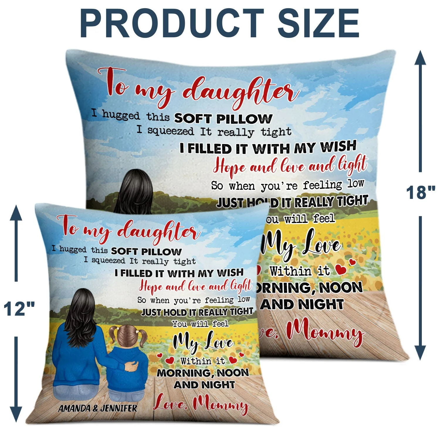 Hugged This Soft Pillow - Gift For Daughter, Granddaughter - Personalized Pillow - Image 4